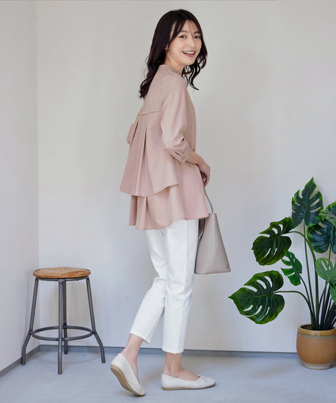 バックタックフレアシャツチュニック