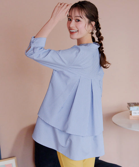 バックタックフレアシャツチュニック