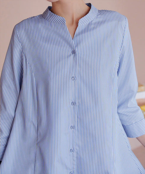 バックタックフレアシャツチュニック