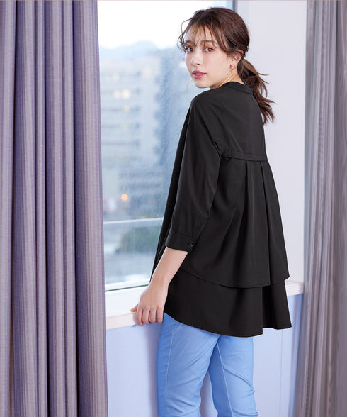 バックタックフレアシャツチュニック