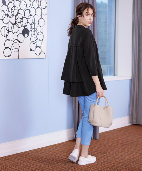 バックタックフレアシャツチュニック