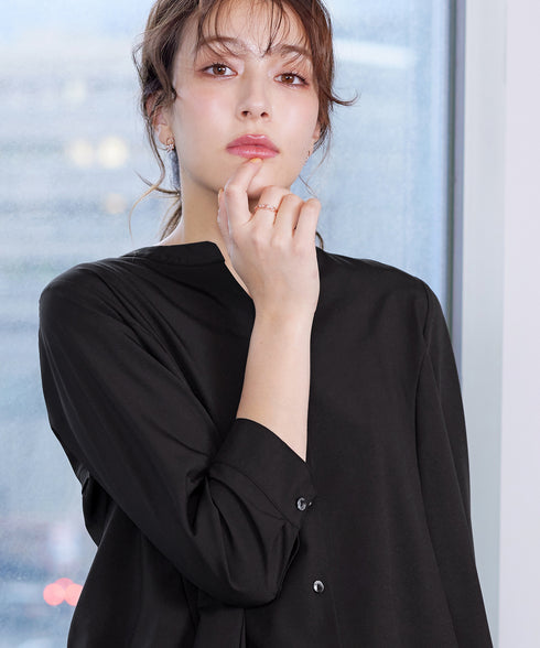 バックタックフレアシャツチュニック