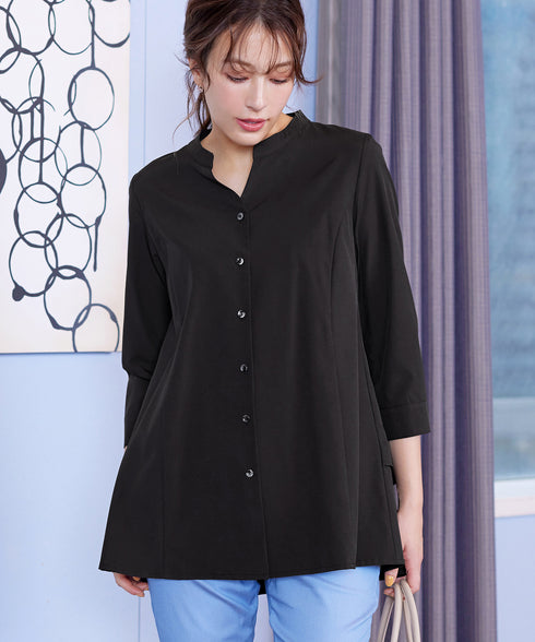 バックタックフレアシャツチュニック