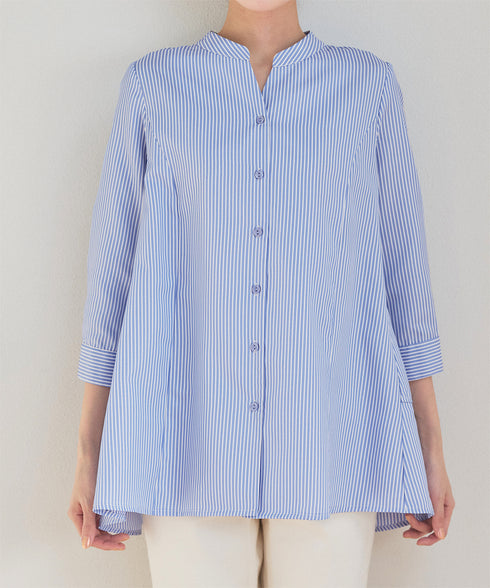 バックタックフレアシャツチュニック