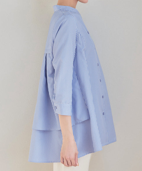 バックタックフレアシャツチュニック