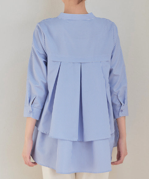 バックタックフレアシャツチュニック