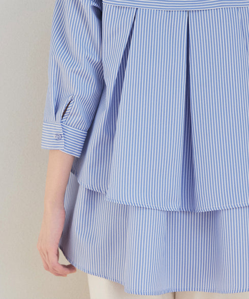 バックタックフレアシャツチュニック