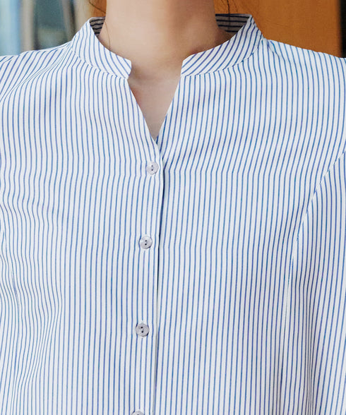 バックタックフレアシャツチュニック