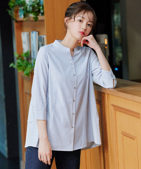 バックタックフレアシャツチュニック