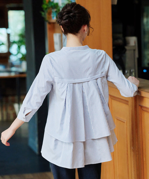 バックタックフレアシャツチュニック