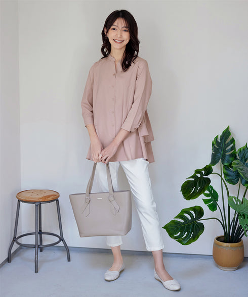 バックタックフレアシャツチュニック