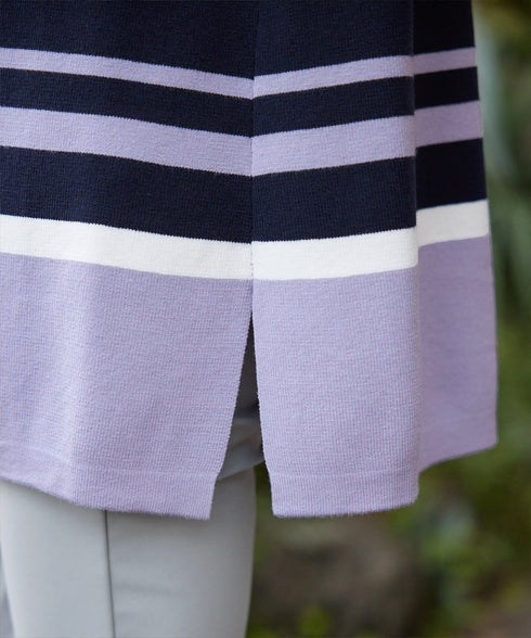 【クリアランスセール】カラー配色ニットチュニック