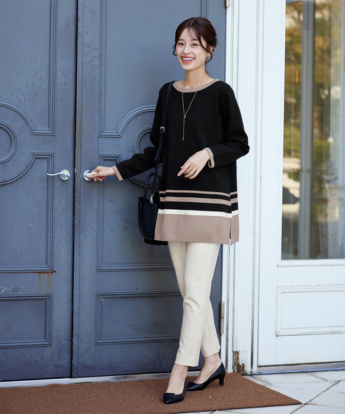 【安田美沙子さん着用】T/R両面起毛ストレッチパンツ