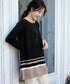 【クリアランスセール】カラー配色ニットチュニック