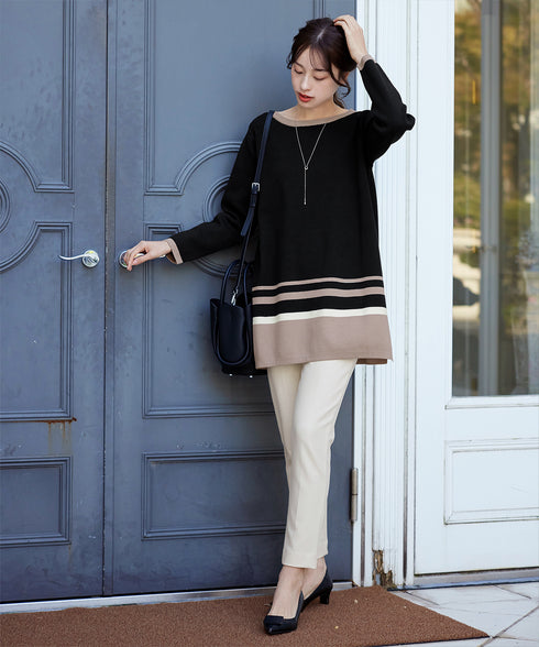 【安田美沙子さん着用】T/R両面起毛ストレッチパンツ