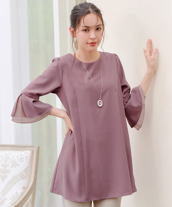 【新色追加】 シフォンフレア袖チュニック