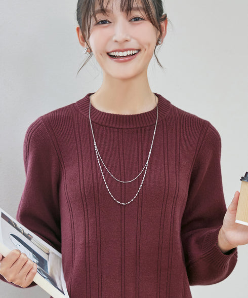 【安めぐみさん着用・選べる着丈】針抜きストライプニット