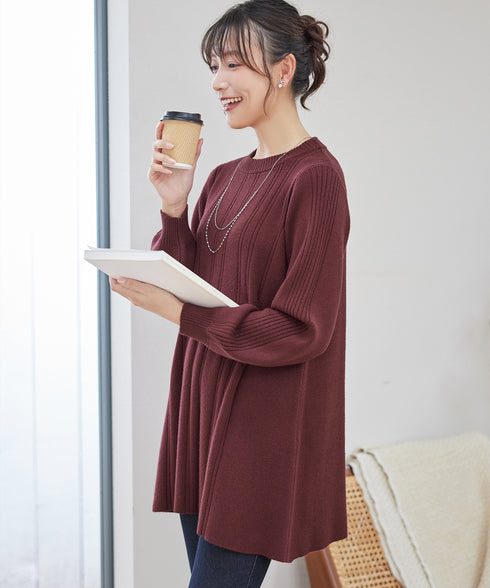 【安めぐみさん着用・選べる着丈】針抜きストライプニット
