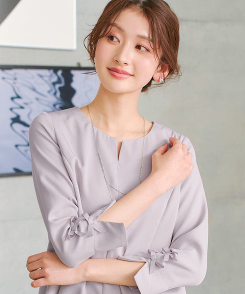 袖リボンチュニック