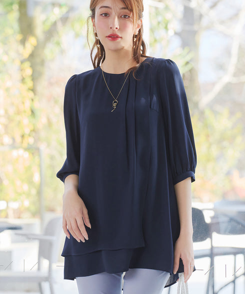 ラップ風ジョーゼットチュニック