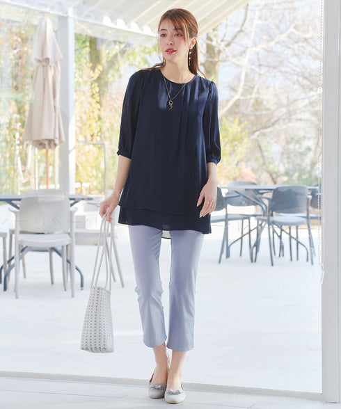 ラップ風ジョーゼットチュニック