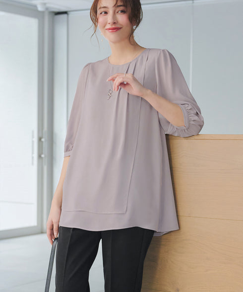 ラップ風ジョーゼットチュニック