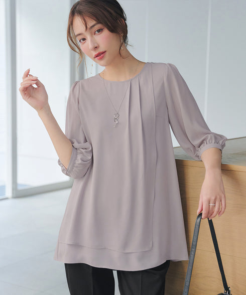 ラップ風ジョーゼットチュニック