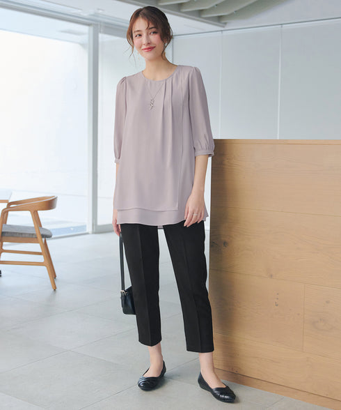 ラップ風ジョーゼットチュニック