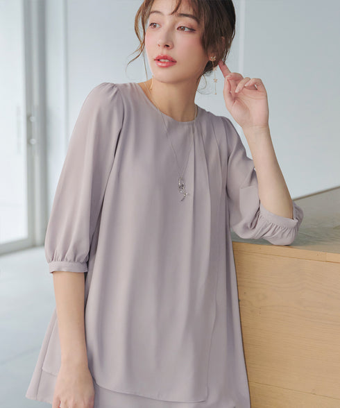 ラップ風ジョーゼットチュニック