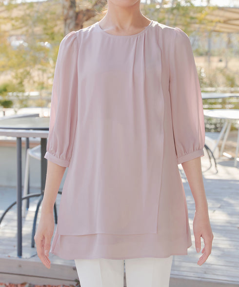 ラップ風ジョーゼットチュニック