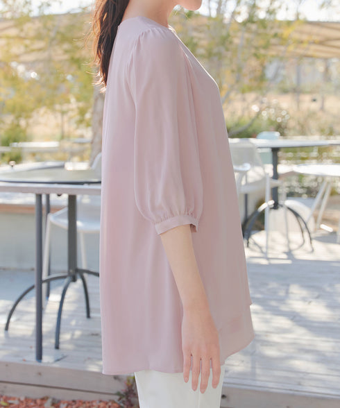 ラップ風ジョーゼットチュニック