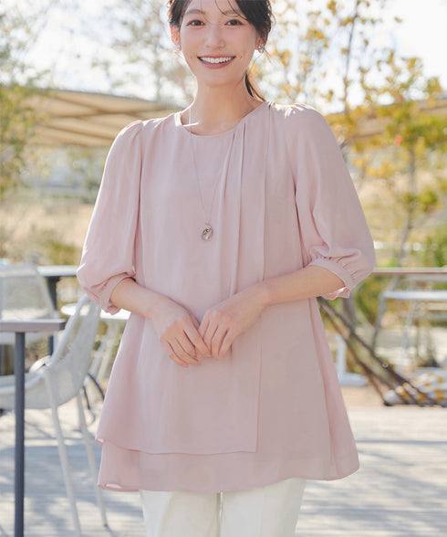 ラップ風ジョーゼットチュニック