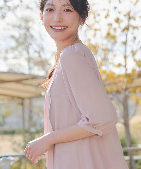 ラップ風ジョーゼットチュニック