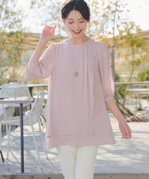 ラップ風ジョーゼットチュニック