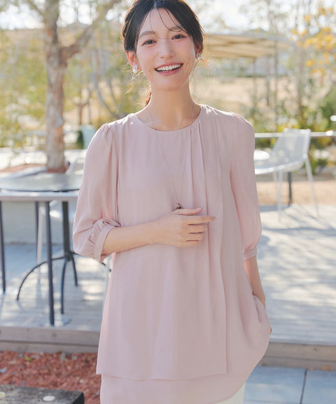 ラップ風ジョーゼットチュニック