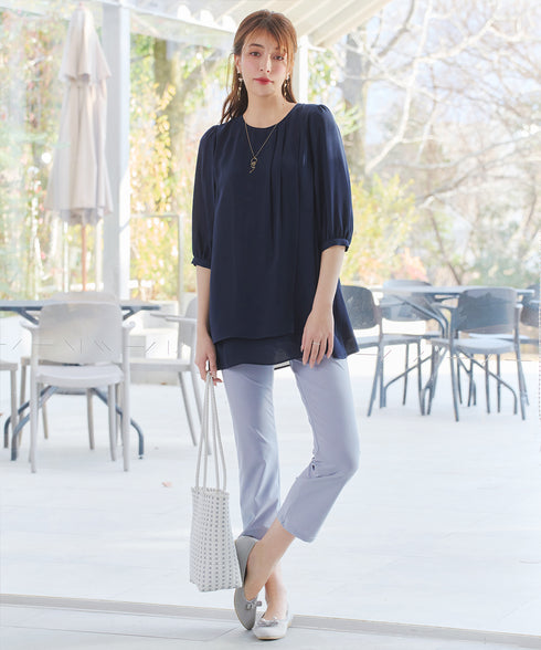 ラップ風ジョーゼットチュニック