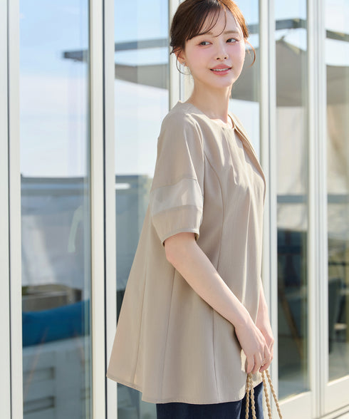 シフォンランタンスリーブチュニック