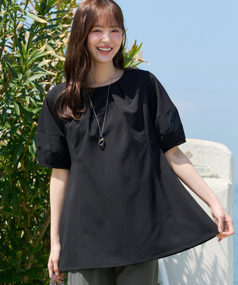 シフォンランタンスリーブチュニック