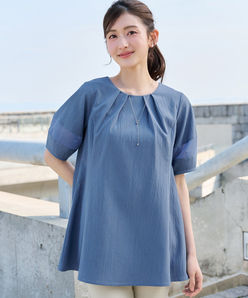 シフォンランタンスリーブチュニック