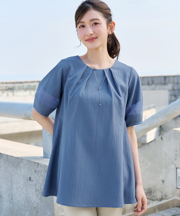 シフォンランタンスリーブチュニック