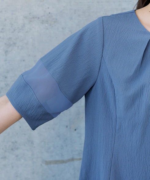 シフォンランタンスリーブチュニック
