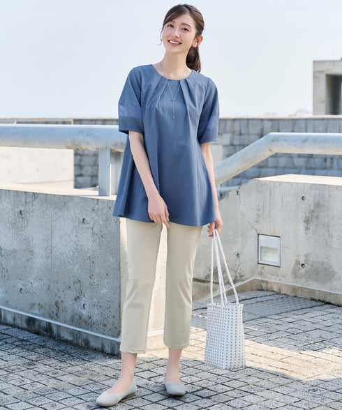 シフォンランタンスリーブチュニック