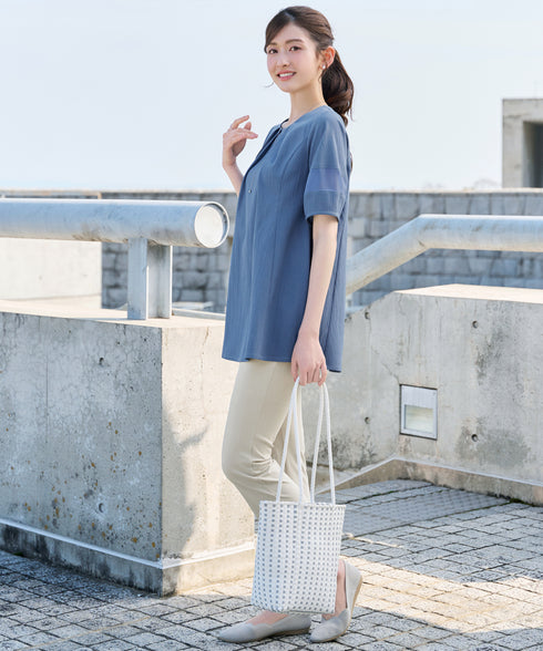 シフォンランタンスリーブチュニック