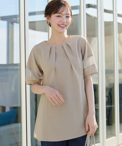シフォンランタンスリーブチュニック