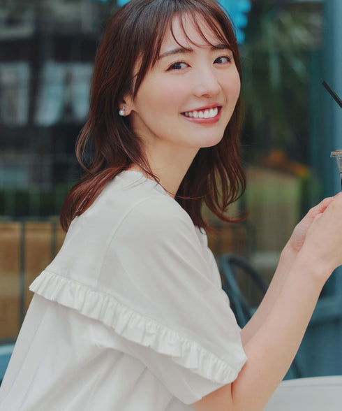 【おのののかさん着用】“サマケア”バックヨークフリルチュニック