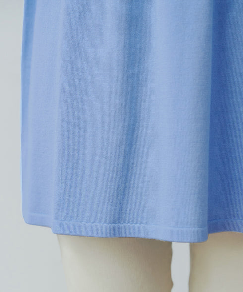 リブ切替スカラップニットチュニック