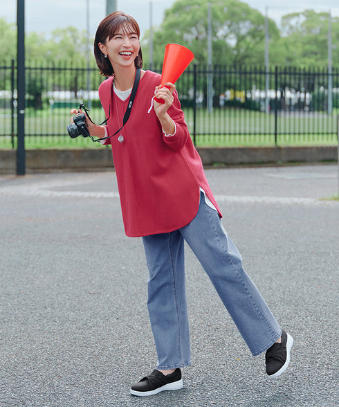 【安田美沙子さん着用 / 選べる裾】 レイヤードヘムカットソーTシャツ