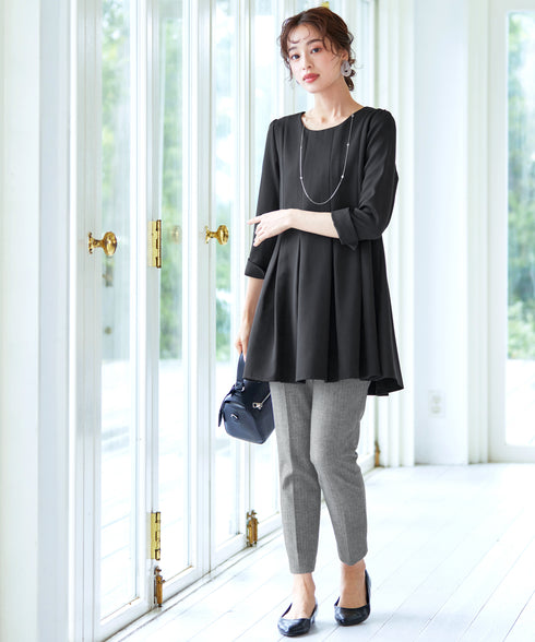 【安田美沙子さん着用】T/R両面起毛ストレッチパンツ