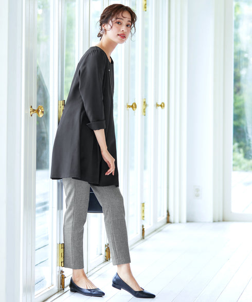 【安田美沙子さん着用】T/R両面起毛ストレッチパンツ