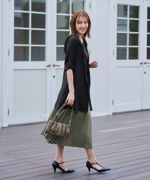 【安田美沙子さん着用 / 2way】ギャザーワンハンドルバッグ